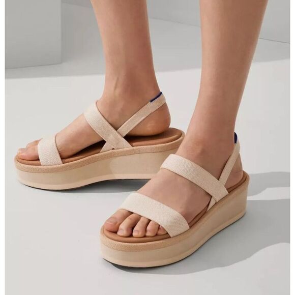 NWOB Rothy's Women’s Lightweight Wedge Sandal In Salt Size US 6, $160 - Picture 1 of 9